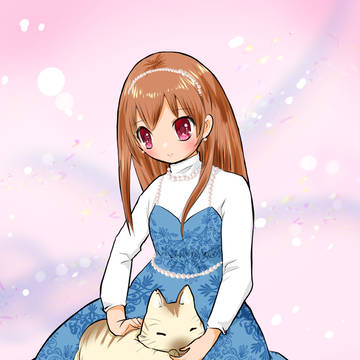 猫を撫でている清楚な女性