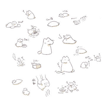 猫と暮らしてみたい願望で描いたねこ