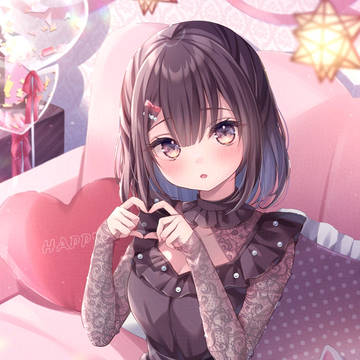 「手でハート…こ、こう?♡」
