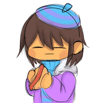 Frisk eating infinite hotdog