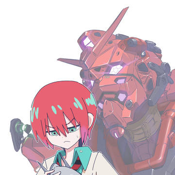 自分より頭身の高そうなキャラのメットを持つマチュ