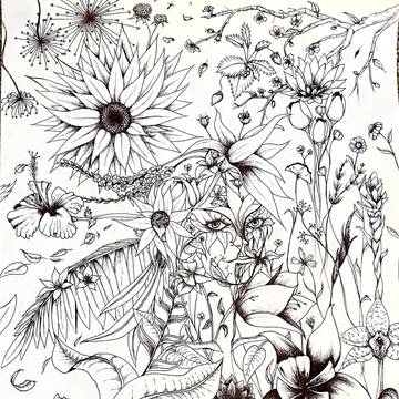 Flower Face Collage