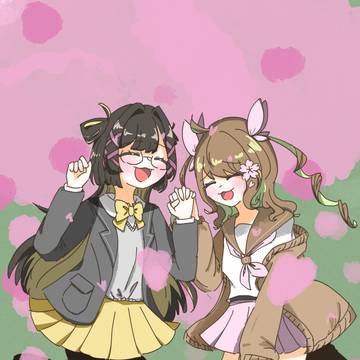桜の下で