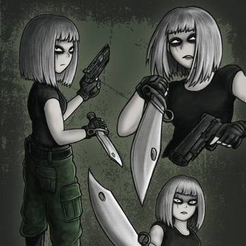 Combat Knife & Pistol