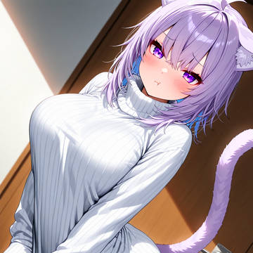 裸セーターにご不満のおかゆ
