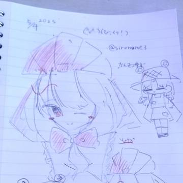 思い出ノートに描きました（鍵山雛とか）