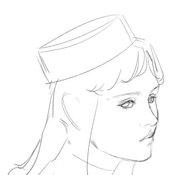 Sketch - pillbox girl