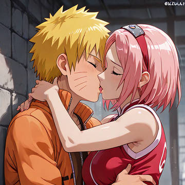 Naruto and Sakura intense Kiss