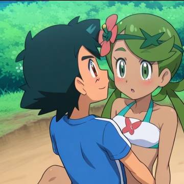 Ash Ketchum and Mallow