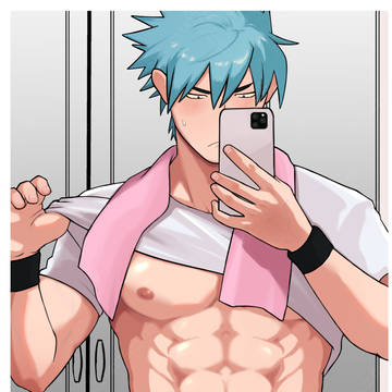 なんやかんや丸め込まれて自撮りする羽目になった大人のホくん