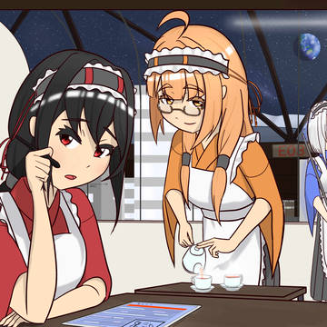 月で和風メイドと勉強