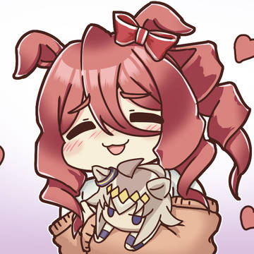 オグリのぬいぐるみを抱くノルンエース