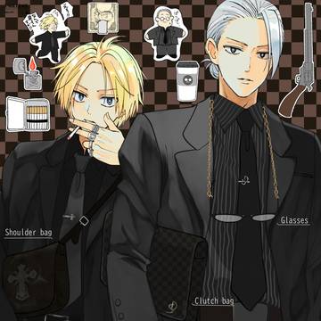 坂&シン ブラックコーデ