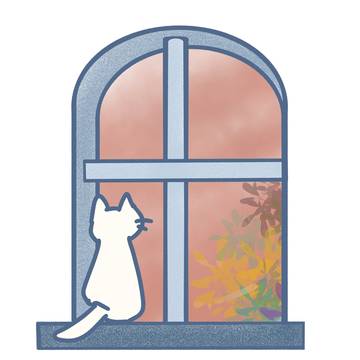 猫に窓