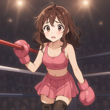 Shy girl mixed boxing