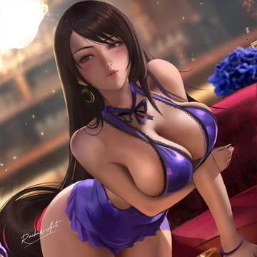 Tifa Blue Dress Fanart