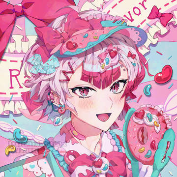 ゼリービーンズとラズベリーチョコのドーナツ🍩🎀