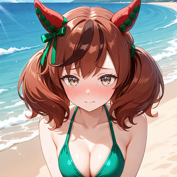 イクノにゴリ押しされた水着でトレーナーさんと海デート