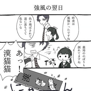 強風の翌日