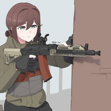 GIrl with an AK74