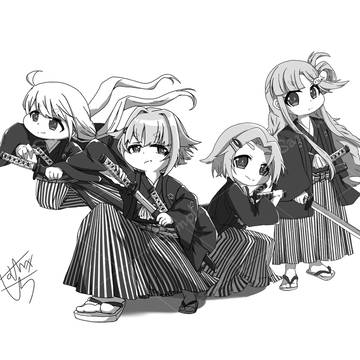 【ご依頼絵】居合道、巫女