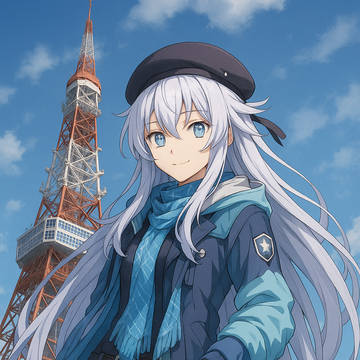 電波塔と女の子