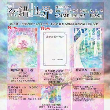 6/1 COMITIA152 U28a「交錯世界」お品書き