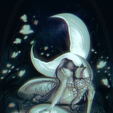 Lost mermaid in the grass