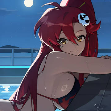 Yoko littner in pool