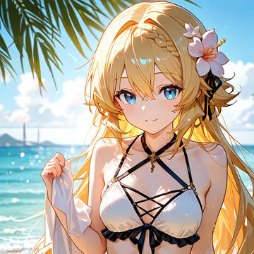 Azusa Aizawa at the beach
