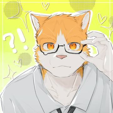 流泪眼镜小猫  and  腮红眼镜大狗