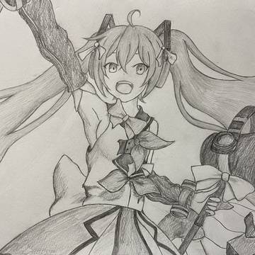 初音ミク2018 鉛筆画