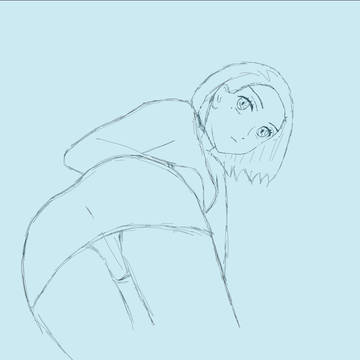 コモリ尻 下描き