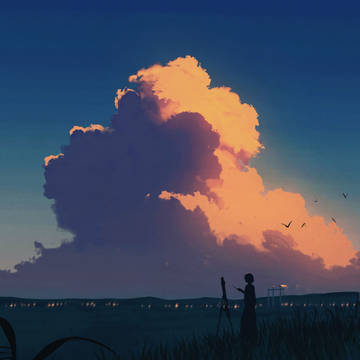 新作《夕阳入画》