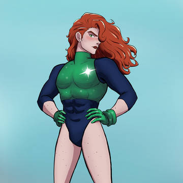 Male in Green Glittering Leotard