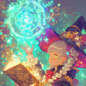魔法を唱える見習い魔法使い