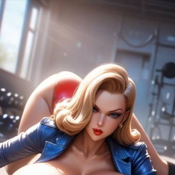超巨乳金髮美女牛仔溫蒂的伏地挺身