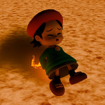 Adeline's butt on fire