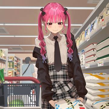 スーパーでお買い物する見た目地雷系幼馴染