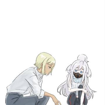 野良猫とたわむれるドゥーとゲーツくん