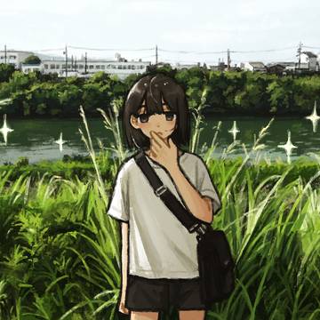 朝の川はきらきら