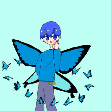 青いちょうちょは珍しい