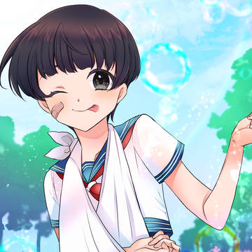 skeb黒髪セーラスク水の怪我しても元気な子