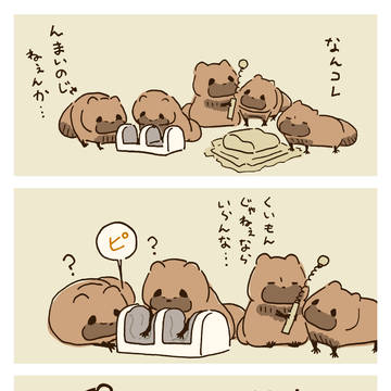 たぬきとフットマッサージ機