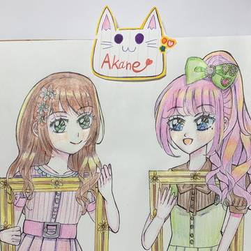 額縁×女の子