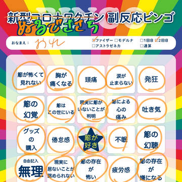 白膠木簓副反応ビンゴ