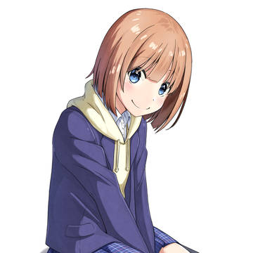 ぺたんこ座りパーカーブレザー娘