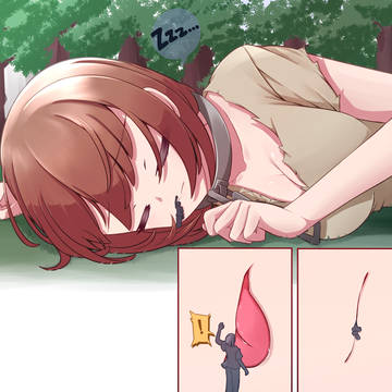 無意識に口元の人を食べてしまう巨大奴隷ちゃん