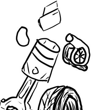練習で描いた車のパーツ