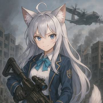 銀髪ケモミミ武装少女